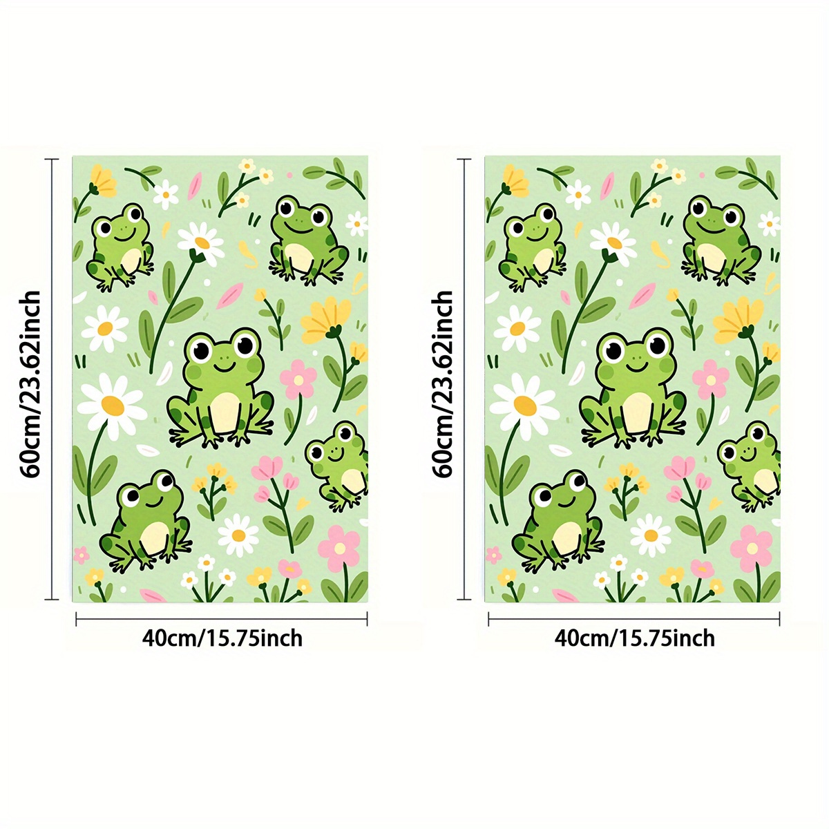 TEMU 2d Flat, 1pc Or 2pcs, Towel, Single-sided Print, Rectangular 40x60cm, Cartoon Frog 2d Pattern, Soft, Comfortable, Durable, And , Suitable For