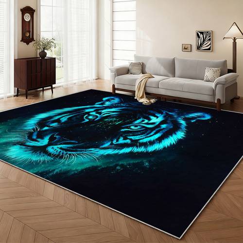 850 grams per of velvet with a non slip plastic backing soft and machine washable carpet featuring a fluorescent design on a starry background embodying a mysterious non slip wear resistant