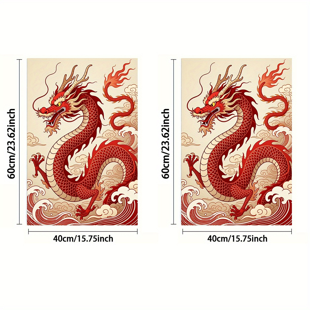 TEMU 1pc Or 2pcs, Towel, Single-sided Print, Rectangular 40×60cm, Featuring A 2d Dragon Design With A Chinese Style, Soft, Comfortable, Durable, And