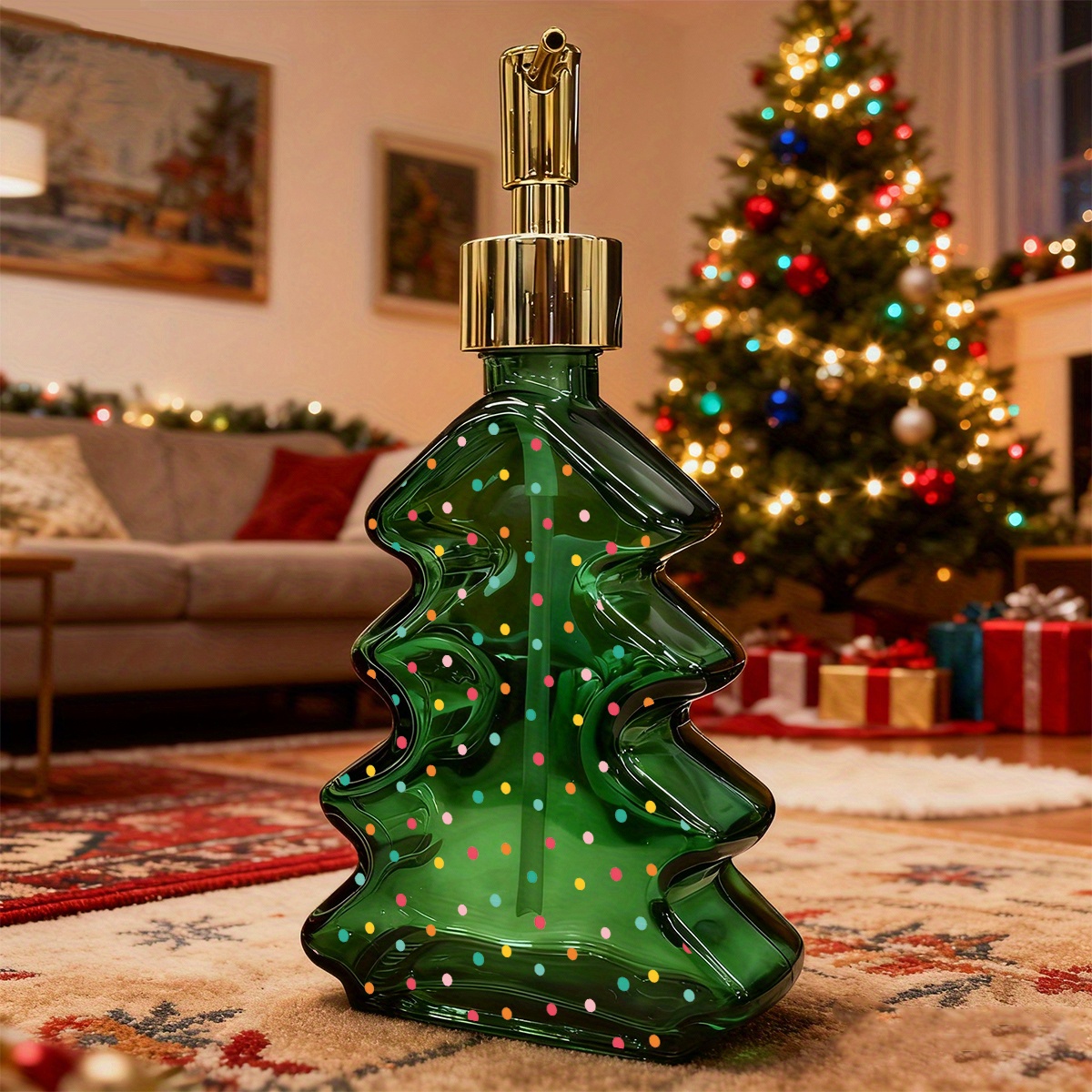 A Travel-sized Refillable Pump Bottle With A Christmas And New Year Design, Perfect For The Bathroom, Kitchen Sink, Bathroom Storage, As A Liquid Container, A Chic Soap Dispenser, And For