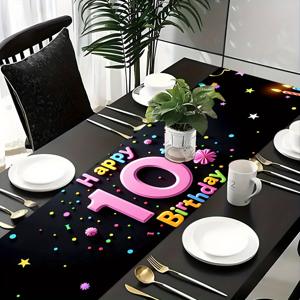 Tablecovers 1pc, Happy Th Birthday Party, Durable 100% Rectangular Tablecloth For Holiday Party Decorations, Holiday Dining And Catering, Anniversary Wedding Party Home Kitchen Restaurant Decorations