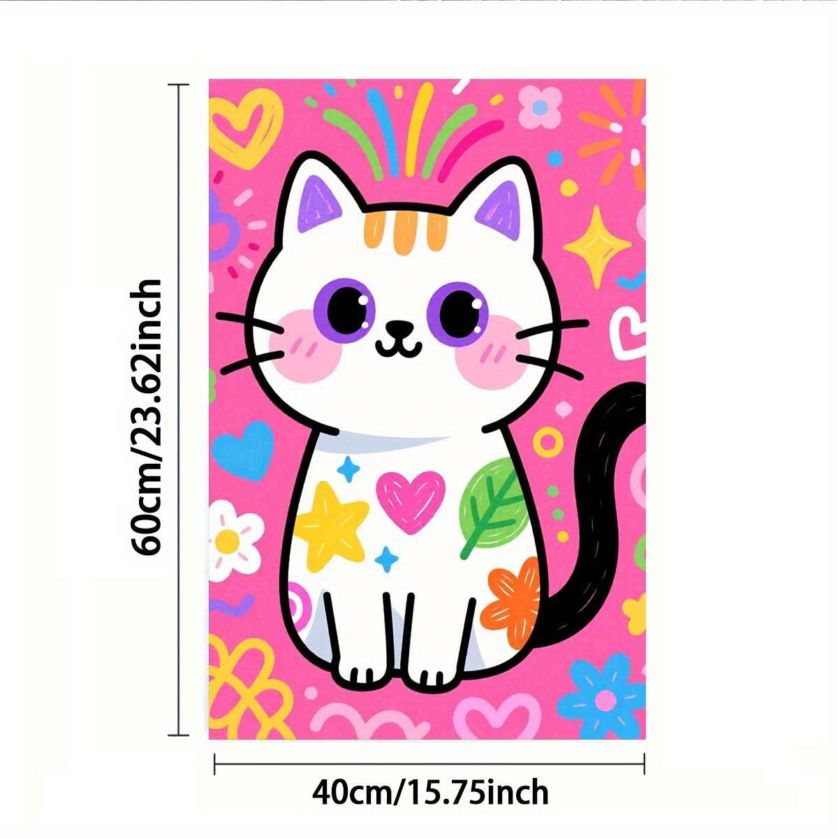 TEMU 2d Flat, 1pc Or 2pcs Towel, Single-sided Print, Rectangle 40×60cm, Cartoon Cat 2d Pattern, Soft Comfortable Durable Odorless, Suitable For