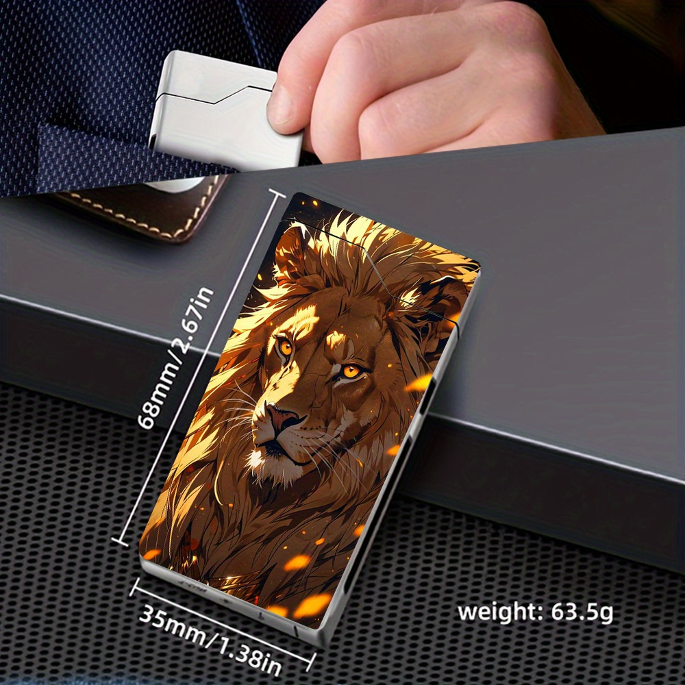 TEMU 1pc Windproof With , Electronic Lighter, Windproof Lighter, Metal Casing, Battery Indicator, Type-c Charging, Dual Arc, Gift Box Packaging, Auto