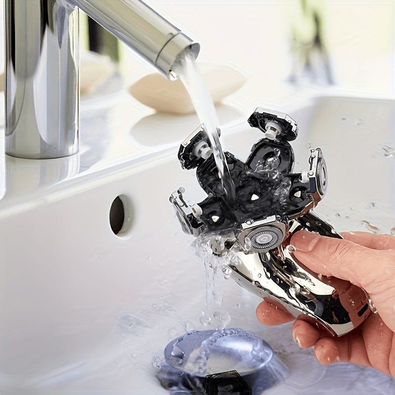 all in one bald mens grooming   in 1 electric shaver trimmer kit with wireless rechargeable rotating blade razor hair clipper nose trimmer brush massager attachment complete bald shave kit Product details 1