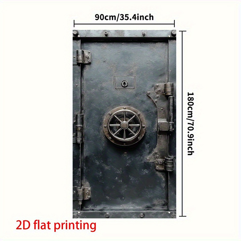 TEMU Bannière de porte 2D plate - Bannière de porte 2D plate, 1pc Bannière de porte 2D plate style fer souterrain motif métal - Tissu polyester