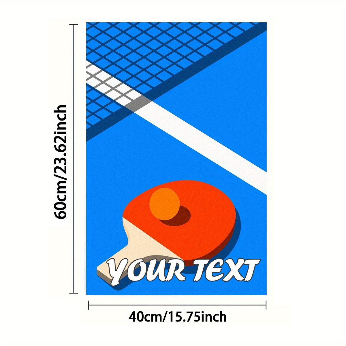 TEMU Personnalisé 1pc ou 2pcs, Serviette, Impression , Rectangulaire 40 X 60Cm, Style plat Motif 2D de Raquette de Tennis de Table, Confortable