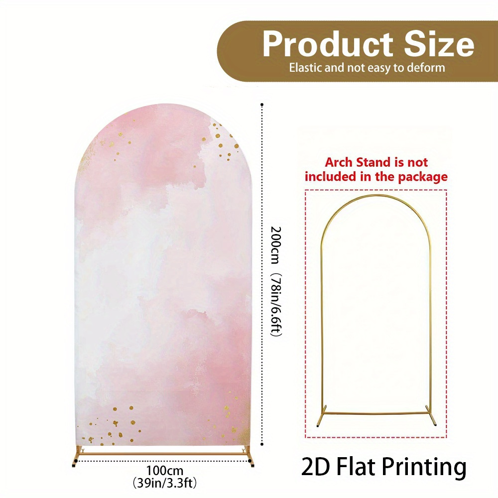 TEMU 2d Flat, 1pc 2d Flat Banner Arch Backdrop - Photography Background With With Golden For Engagement Parties, Mardi Gras Celebrations, Tech ,