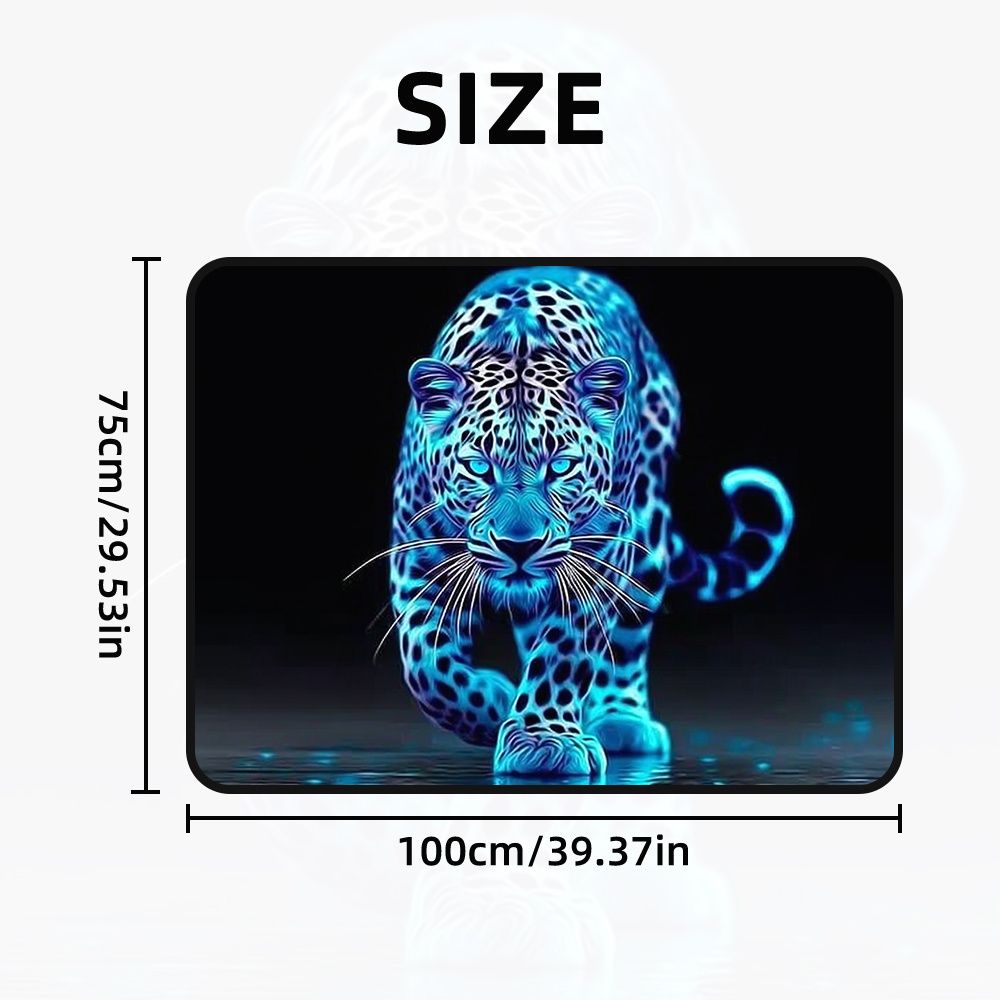 TEMU 1pc A Blue Glow Neon Leopard Graphic Cargo Mat, A Universal Trunk Liner Suitable For Suvs, Sedans, Or Wagons, Perfect For Family Road Trips,