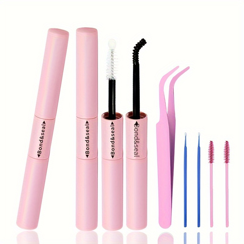 200 Stück Wimpernkleber-Halter Rosa, Blumenform – Einweg, Für Wimpernverlängerung & Make-up