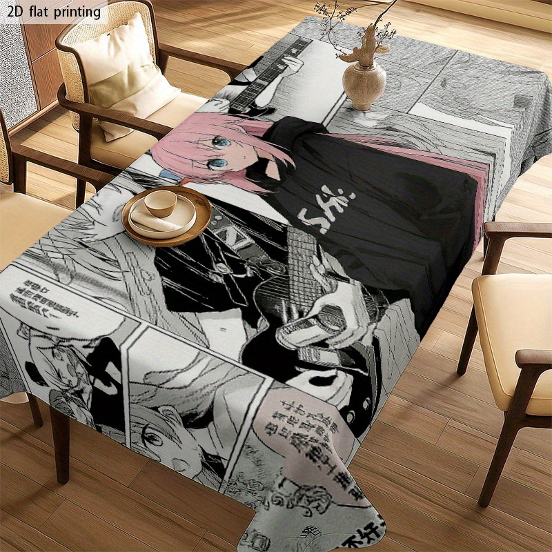 Zachte, stijlvolle en visueel aantrekkelijke tafelkleden met anime-figuurgebruik, machinewasbaar en gemakkelijk schoon te maken, geschikt voor eettafels, salontafels, bureaus, picknicktafels, buiteneten en kamperen.
