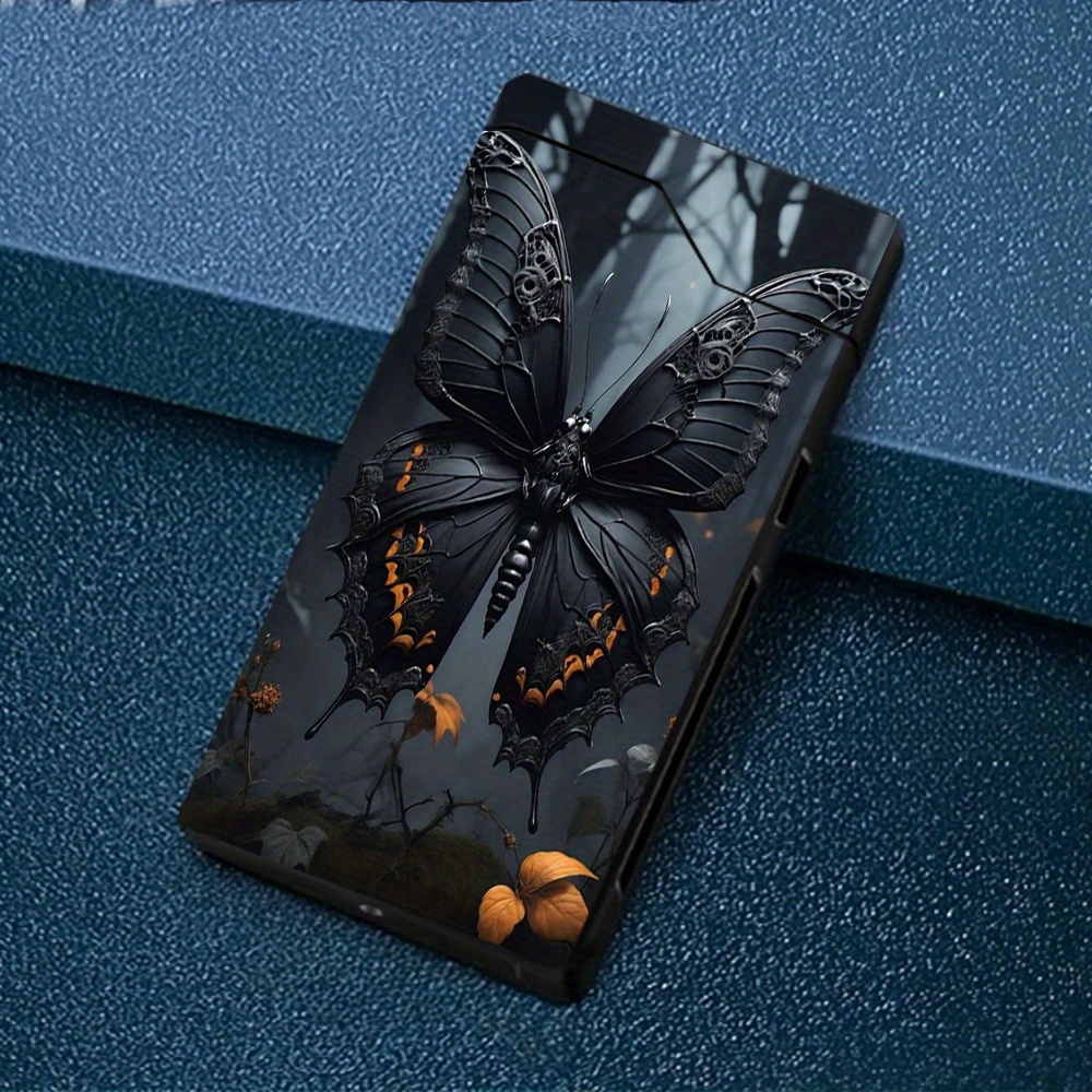 TEMU 1pc Windproof With Cool Mechanical Pattern, Windproof Lighter, Windproof , Type-c Rechargeable Lighter, Metal Shell, Power Display, Dual Arc,