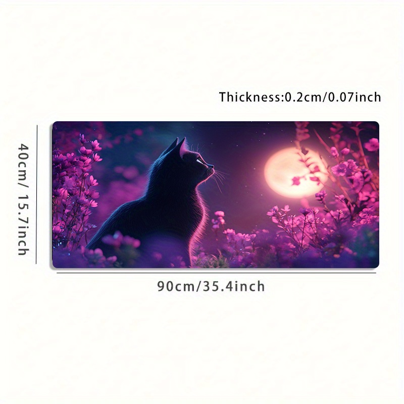 TEMU Tapis de souris de jeu Esports 1 pièce, , avec un regardant une scène de fleurs , avec une base en caoutchouc antidérapante et lavable. tapis de