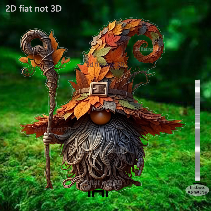 2d Flat, 2d Flat Printing, 1pc Dwarf Tree Decorative Stake - Outdoor Holiday Ornament, Gardening Accessory, 2d Flat Garden Stakes For Gardens, Lawns & Courtyards - Ideal Creative Gift, 2d Flat