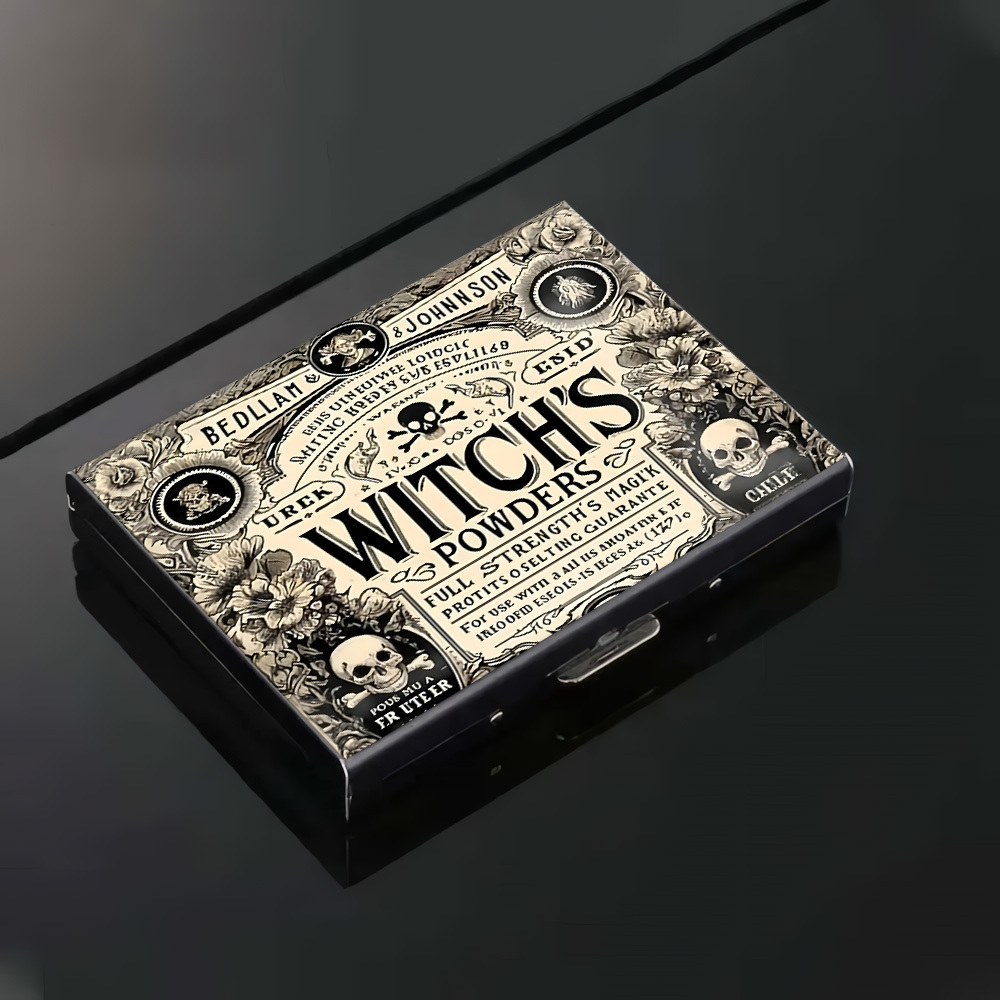 TEMU Stainless Steel Credit Card Holder Witch Retro Design Credit Card Wallet Business Card Holder Suitable For Women Men, For Halloween