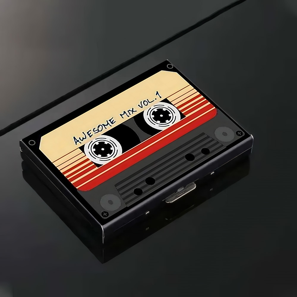 TEMU Stainless Steel Credit Card Holder Retro Cassette, Cool Credit Card Wallet Business Card Holder For Women Men