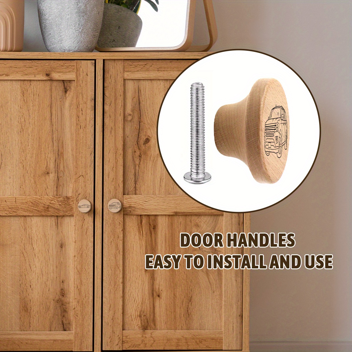 set 6 wooden car themed handles - Temu United Kingdom