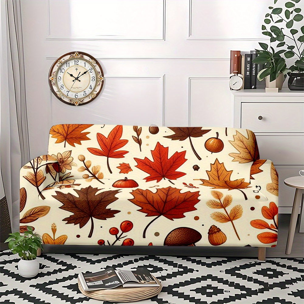 TEMU 1pc Plant Pattern Printed Sofa Cover, Sofa Hat, Furniture Protective Cover, Bedroom And Living Room Home Decoration Sofa Cover Blanket, Suitable