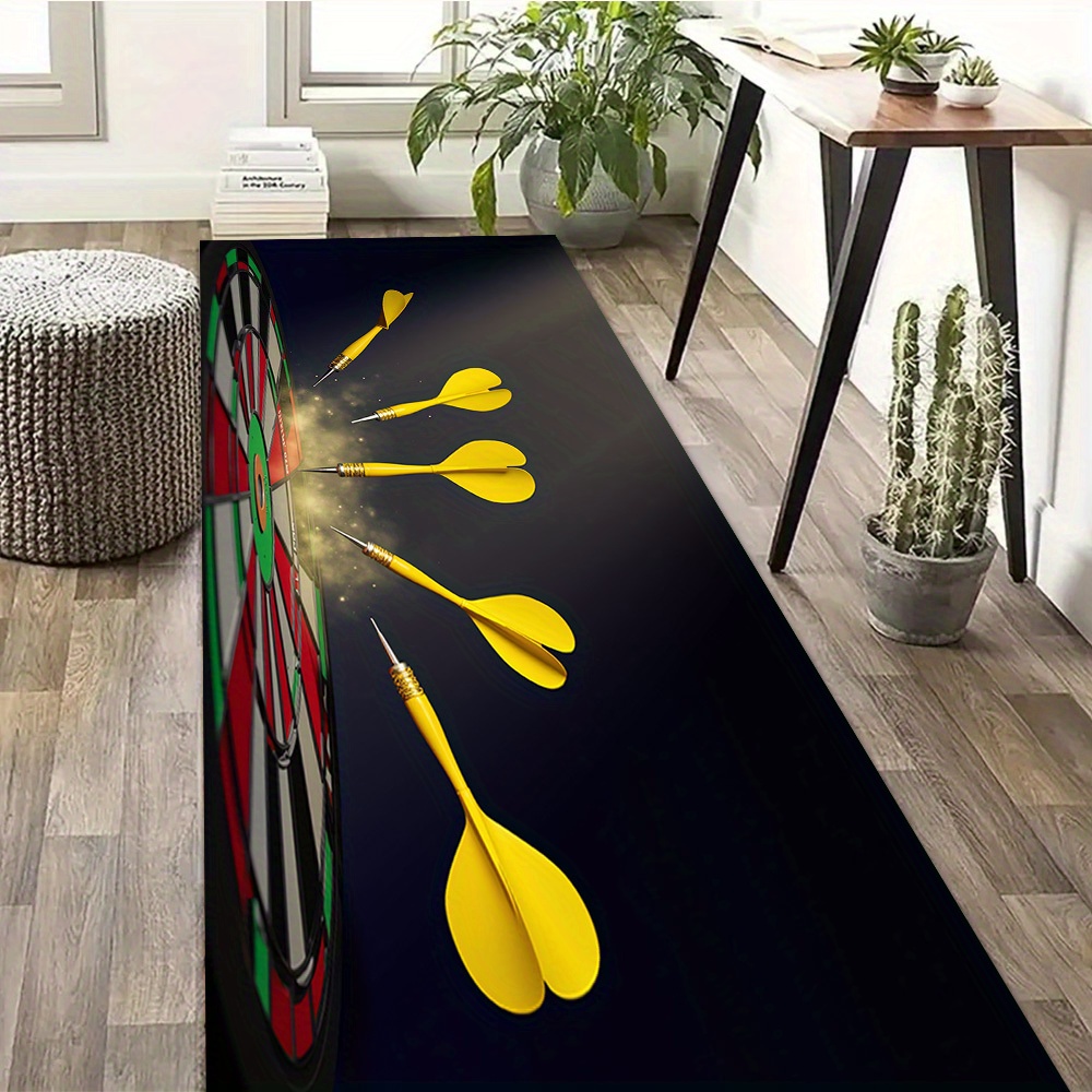TEMU 850g/mÂ² Thick Velvet Abstract Dart Pattern Long Runner Rug, Non-slip, Machine Washable, Durable, Suitable For Corridors, , Lobbies, Bedrooms,