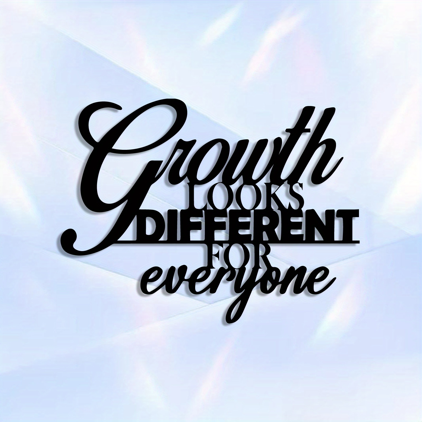 1pc mental health growth metal wall art - growth looks different for everyone inspirational quote, powder-coated metal, ideal for therapeutic office decor & mindfulness style,   gift for mental health professionals, inspirational wall decor 0