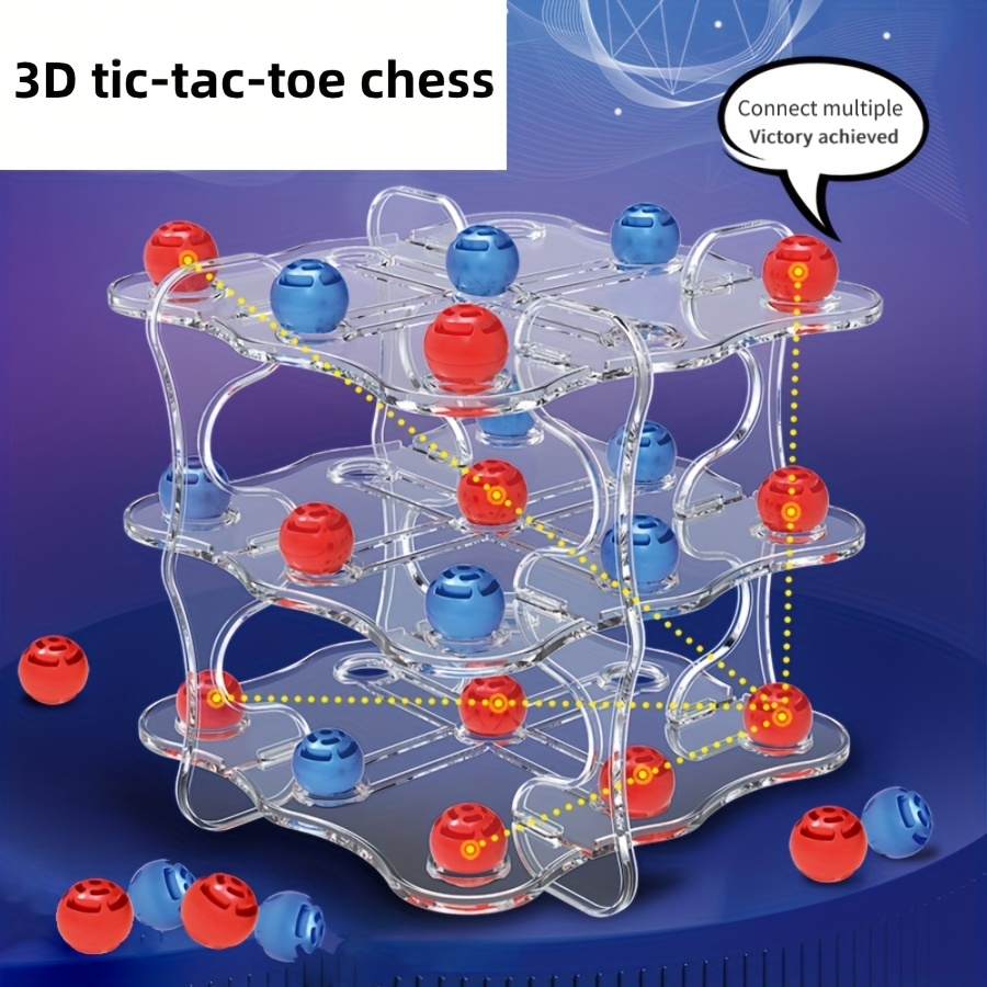 Geometric Solid 3d Tic Tac Toe Educational Toy Thinking Interactive Party Game Board Festival Gift
