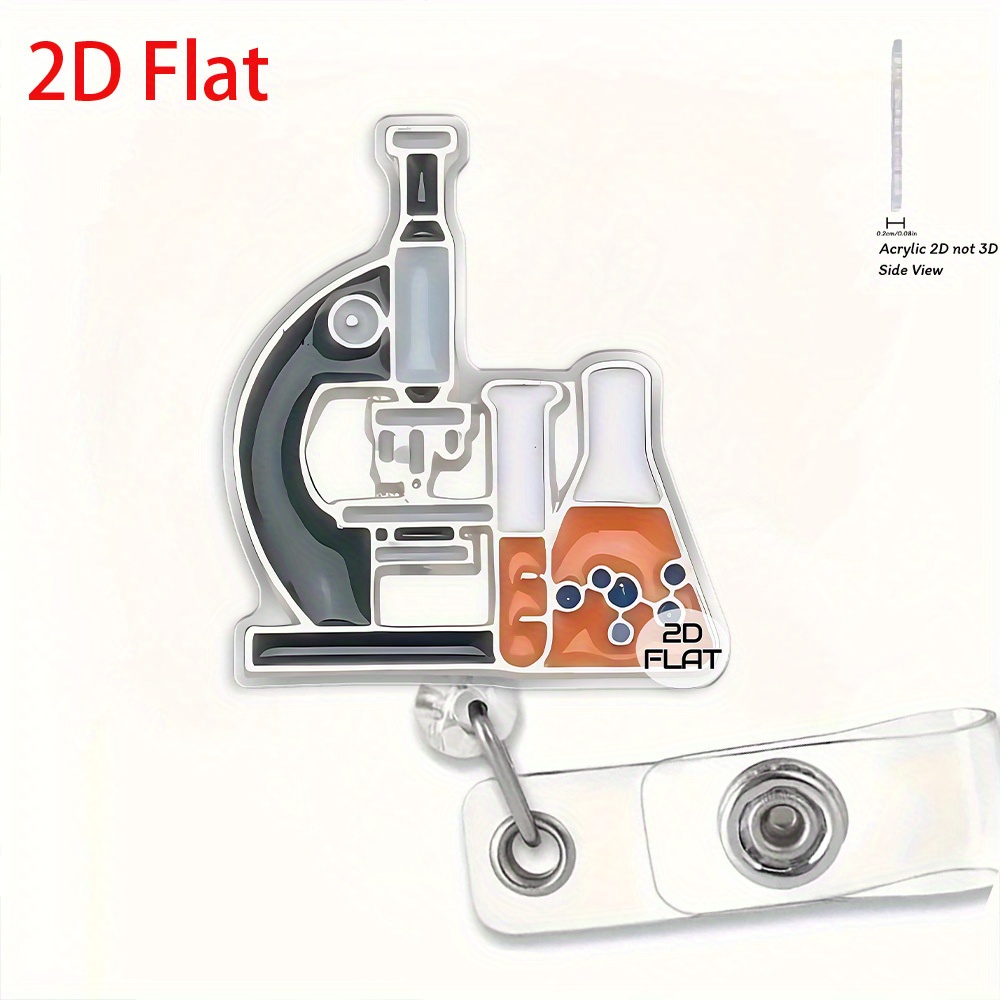TEMU Porta médica retráctil 2D - Diseño de vaso de , compatible con cepillo, placa de identificación, - Ideal para enfermeras, médicos, asistentes