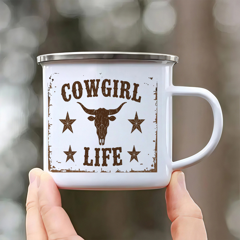 Image of 1pc Of 12.5-ounce Stainless Steel Tumbler Featuring A Cowgirl , Heat-resistant, Perfect As A Gift