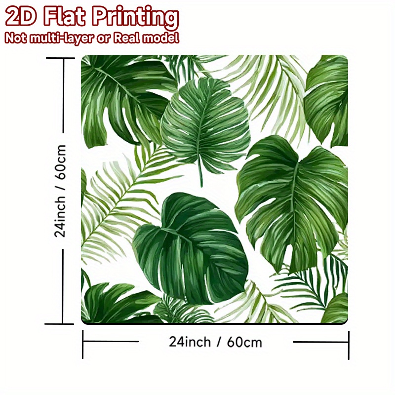 TEMU 2d Flat Printing,1pc, Washing Machine Top Protective Cover Mat Tropical Turtle Leaf Print, Modern Practical Decor For Laundry And