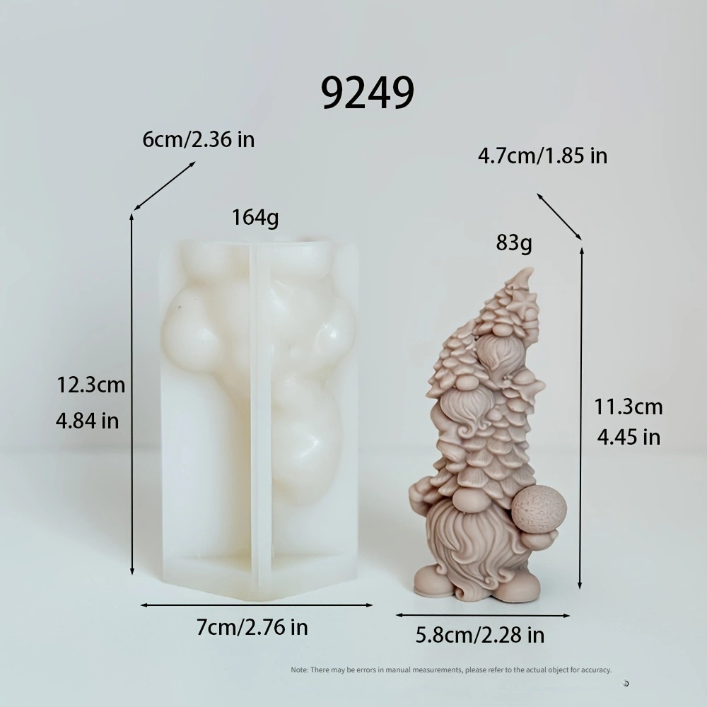 Handmade Silicone Mold For Christmas Tree, Santa Claus, Scented Gypsum Candles