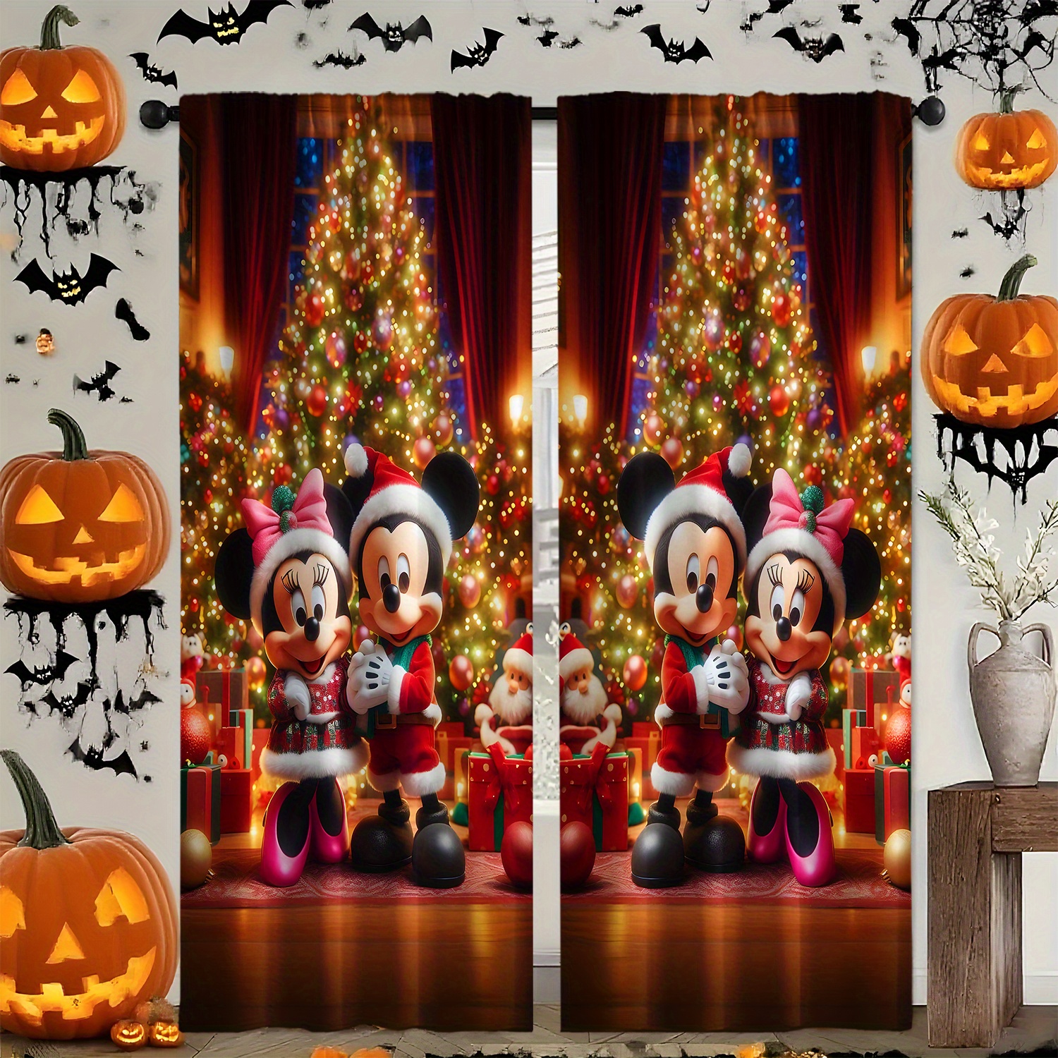 2pcs rideaux noël design vacances - Temu France