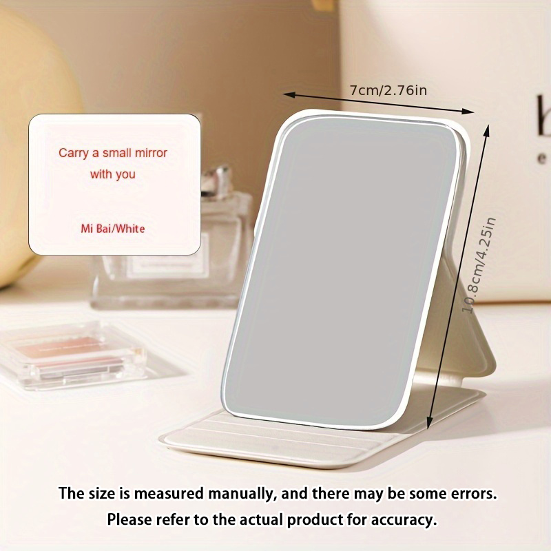 Women's Portable Folding Makeup Mirror with Heart Pattern