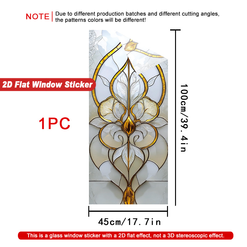 TEMU Adesivo per Finestra 2D Piatto, 1pz Design Elegante con Finestra Piatta 2D, Decorazione per Finestre, Adesivi Decorativi per Privacy, per
