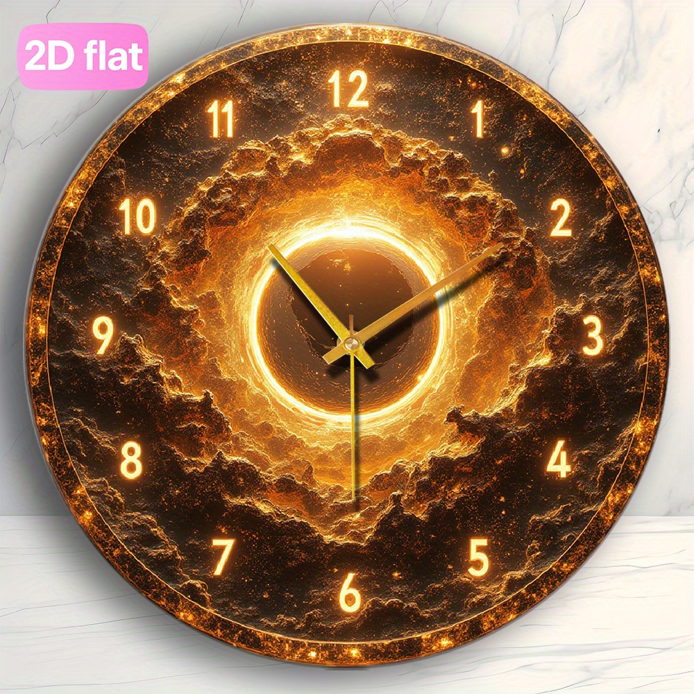 Plumeet Wanduhr 25 Cm – Aluminium-Rahmen, Geräuschlos, Batteriebetrieben, Für Küche & Wohnzimmer