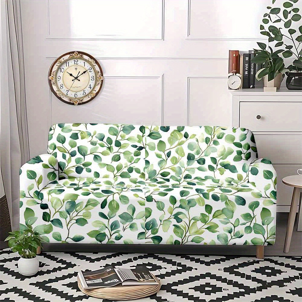 TEMU Copridivano 1 pz e con stampa di foglie di bamb羅 con motivo a pianta e carapace di , copertura per , copertura per mobili, coperta copridivano