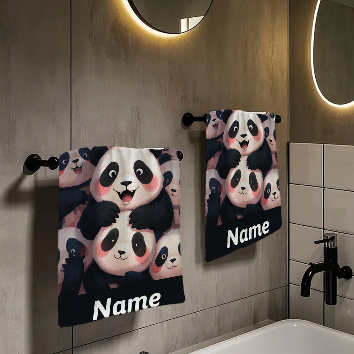 TEMU 2pcs, Cartoon Essential Hand Towel, Customizable Text Towel, Name Custom Towel, Cartoon Anime Towel, Autumn Gift, Striped Design, Suitable For