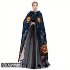 1pc halloween witch wizard robe hooded cape vintage style polyester halloween costume for cosplay stage performances themed parties hand wash only halloween costume themed party wear mystical atmosphere durable fabric