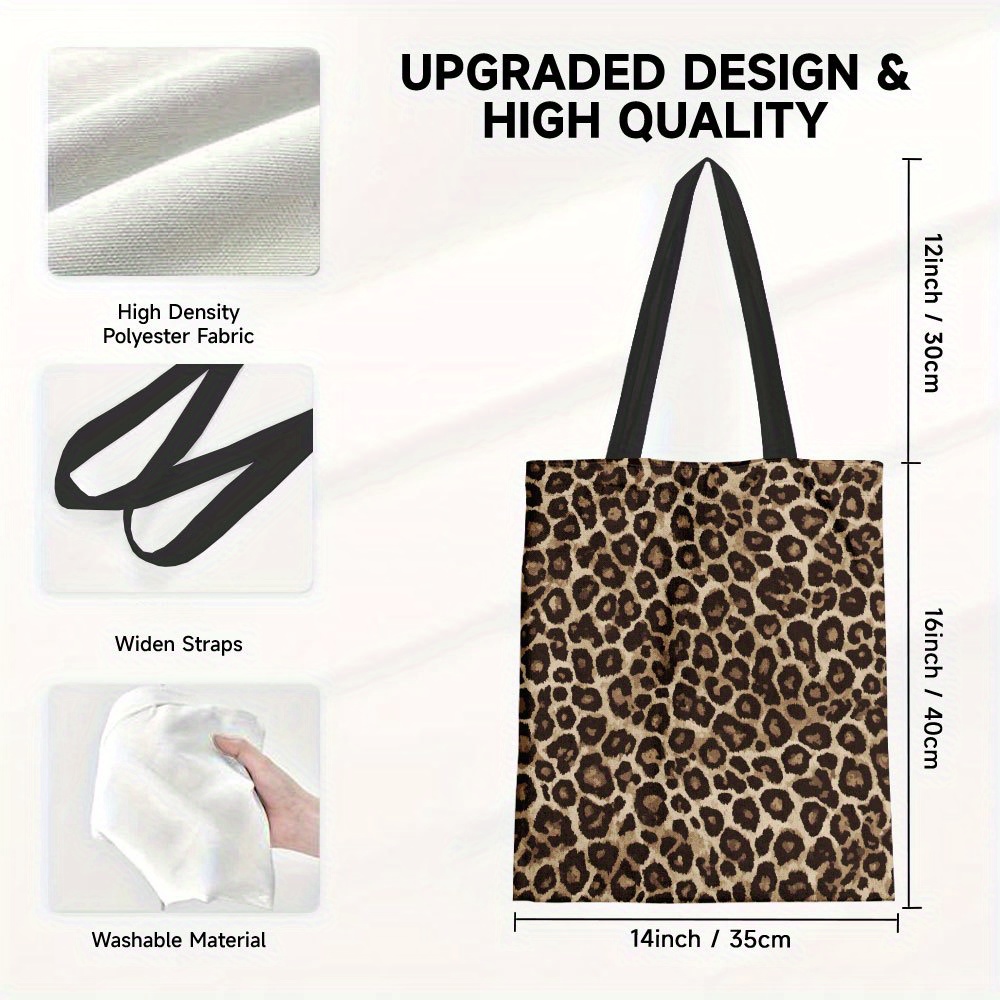 E-shop 1 Stück Elegante Leopardenmuster Tragetasche – Große faltbare Einkaufstasche, leicht & geräumig für Frauen/Männer – Perfektes Geschenk zum