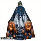 1pc halloween witch wizard robe hooded cape vintage style polyester halloween costume for cosplay stage performances themed parties hand wash only halloween costume themed party wear mystical atmosphere durable fabric
