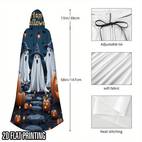 1pc halloween witch wizard robe hooded cape vintage style polyester halloween costume for cosplay stage performances themed parties hand wash only halloween costume themed party wear mystical atmosphere durable fabric