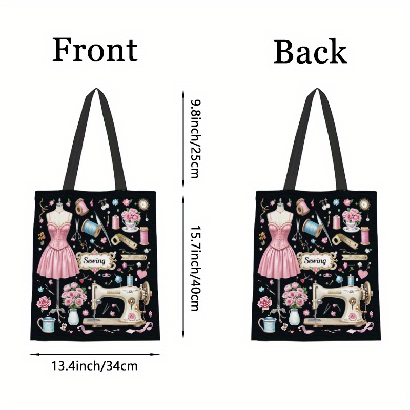 TEMU 1pc A 2d Printed Fashionable Tote Bag Designed For Themed Parties, Reusable As A Stylish Backpack, Versatile Handbag For Everyday Use, Gift Bag,