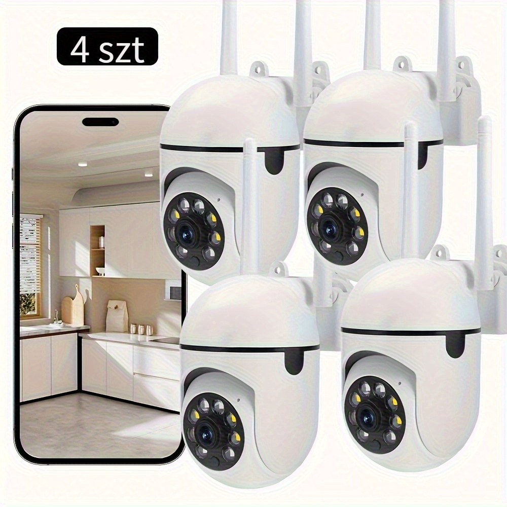 black friday 4 szt. kamery bezpieczeństwa fhd 1080p do domu - bezprzewodowe wifi, wykrywanie ruchu, kolorowe widzenie nocne, panoramiczny widok 355°, dwukierunkowy dźwięk - zasilanie przez usb