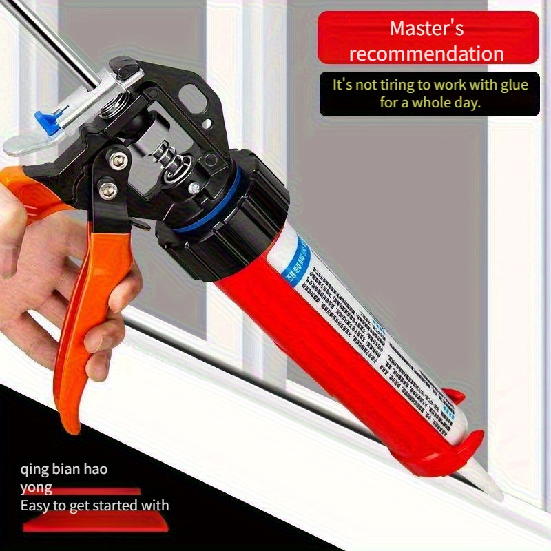 TEMU 1pc Multifunctional Caulking Gun - Manual Sealant Gun With Adjustable Sealant Dispenser, Suitable For Home Decoration And Door/window Projects.