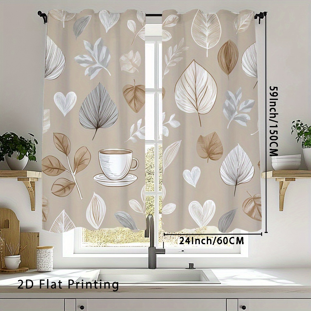 TEMU 2d Flat, 2pcs, 2d Flat Printing Elegant Bohemian Style Curtains, Blackout Curtains For Sliding Glass Door, Closet Curtains, Curtains For Dining