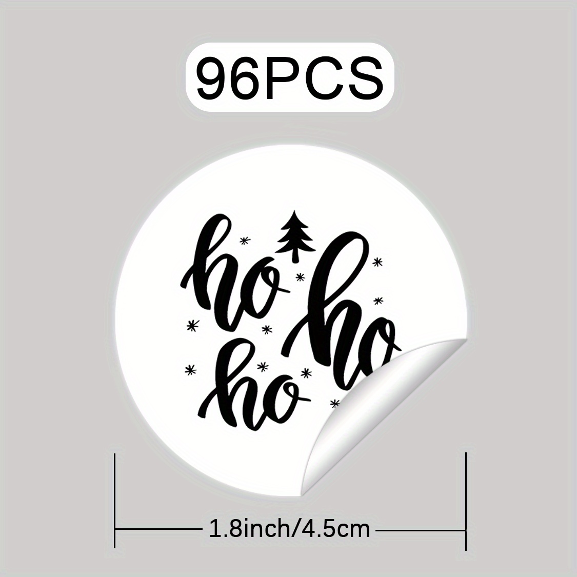 TEMU Set Of 96pcs Featuring ' Ho' Along With Christmas Tree Designs - Perfect For Gift Labels, Tags, Envelope Seals, And Party Favors, Round