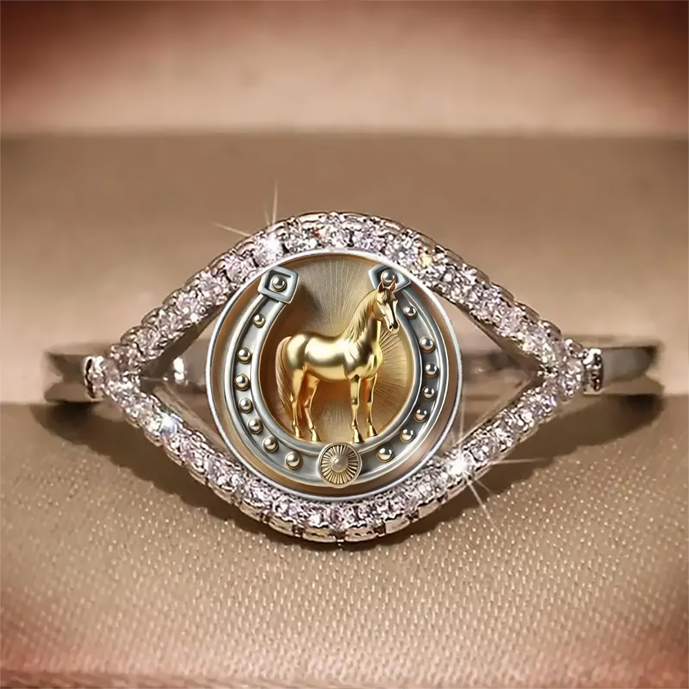 TEMU And Silvery Horseshoe Decorative Ring, A Fashionable And Exquisite Inspiration Jewelry, Is An Ideal Gift And A Trendy
