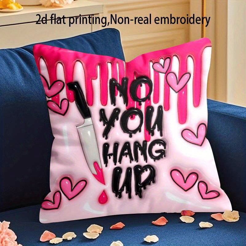 TEMU 2d Flat - 1pc, [no You Hang Up Pillowcase], Single-sided Print, 2d Printed Pillowcase, Soft Velvet, In Sizes, Machine Washable, Suitable For