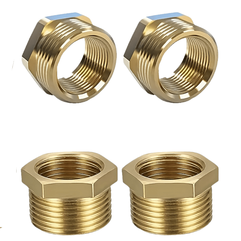 Image of 4pcs Brass Threaded Adapter 3/4" To 1/2" Npt Male/female - Universal Plumbing Adapters For Drinking Water, Corrosion-resistant, Leak-proof Design