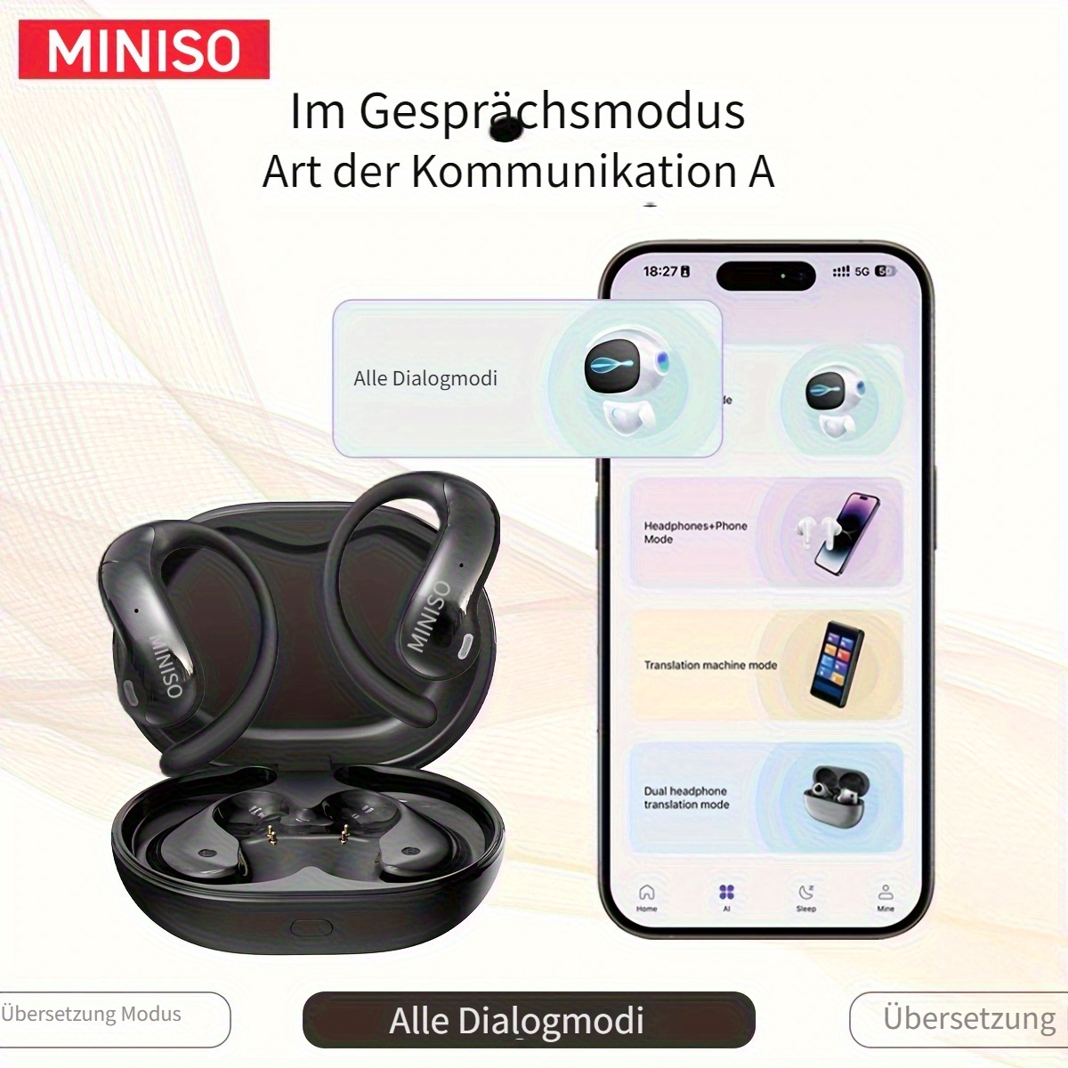 MINISO MS188 AI Kopfhörer übersetzer Echtzeit, 3- Produktbild-Vorschau 6