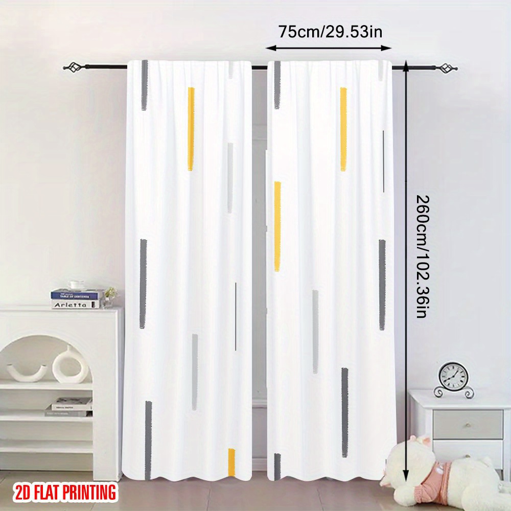 TEMU 2 Pezzi Tende Moderne - Design Minimalista e Grigio con Astratti, Pannelli Semi-Trasparenti con Tasche per , Ideali per Soggiorno, Camera da