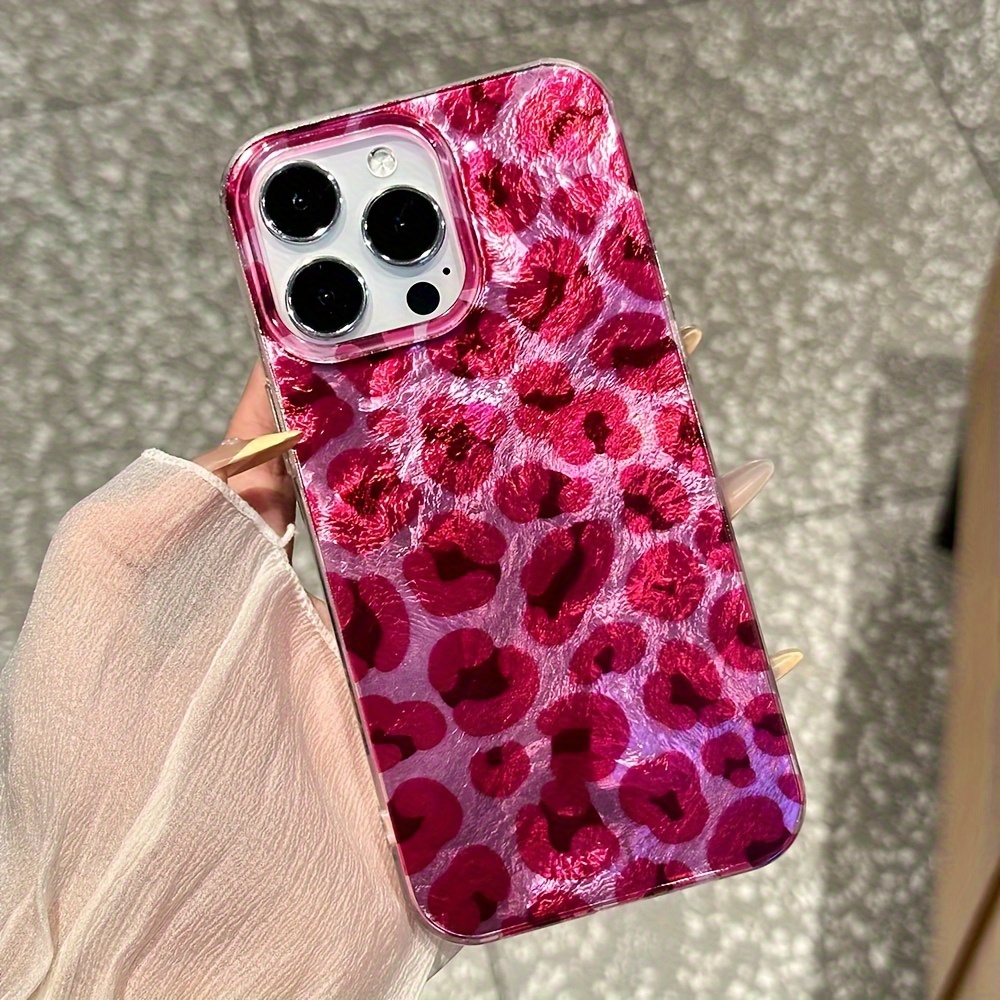TEMU Pink Leopard Print Phone Case Suitable For Iphone Plus/15 Pro/15 Pro Max/14/14 Plus/14 Pro/14 Pro Max/13/13 Pro/13 Pro Max/12/12 Pro/12 Pro