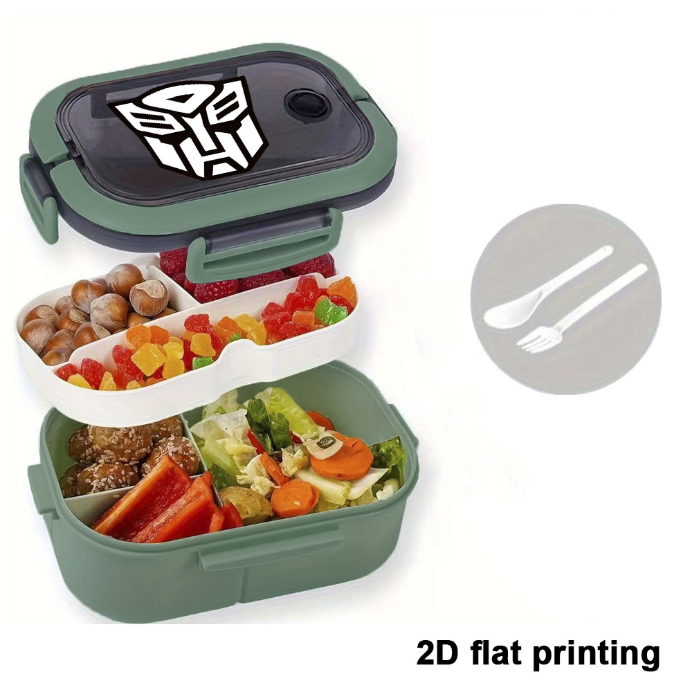 TEMU 1pc Transformers With Prints, Durable Lunch Boxes And Tableware, Partitioned Bento Boxes, Portable School Lunch Boxes, Outdoor And Work Meals,